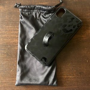 EUC iPhone XS Loopy Case - black leopard. Small scratch under the camera
